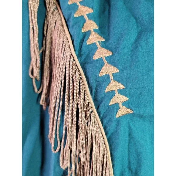 I Love Cowboys Out West Country Western Shirt Tassels Embroidered Button Up Med - Picture 2 of 14